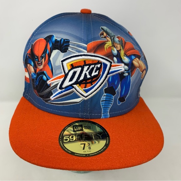New Era OKC Thunder 59Fifty Fitted Thor Hat 7 3/8 - Picture 2 of 13